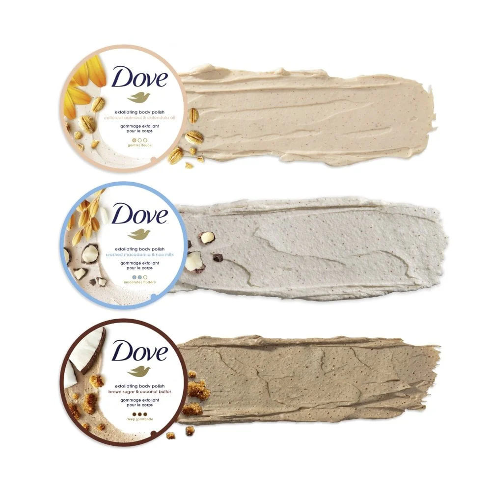 Dove Exfoliating Body Scrub Crushed Macadamia & Rice Milk 225ml - Image 3