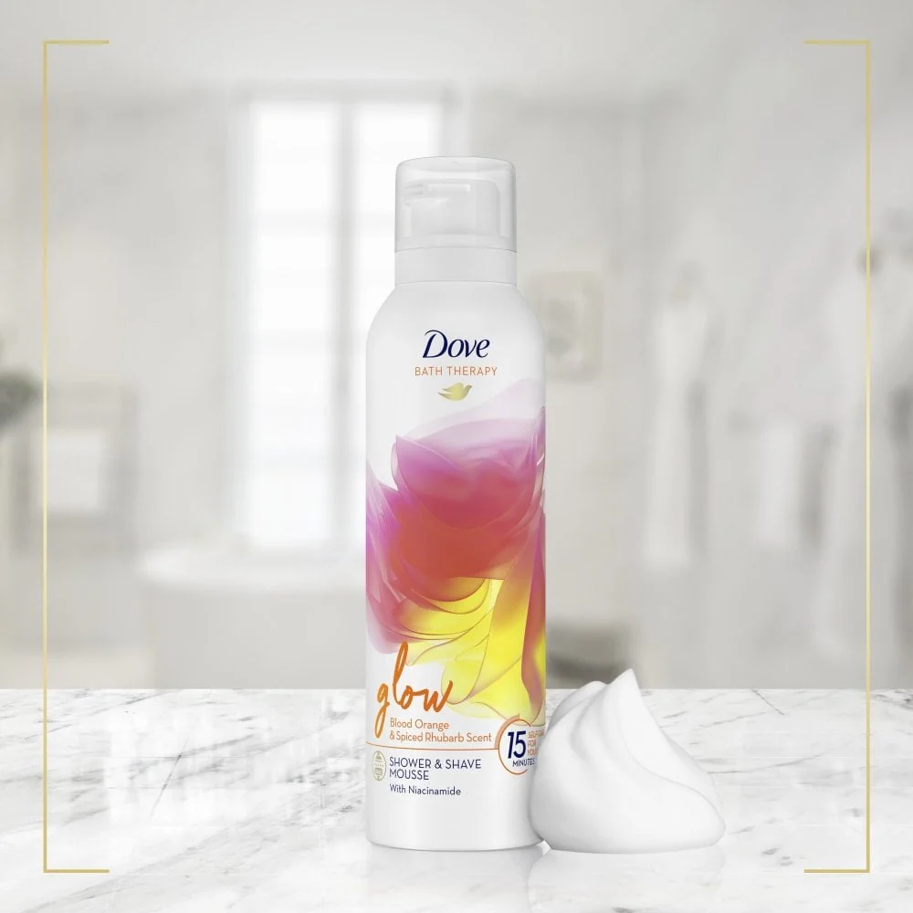 Dove Glow Blood Orange & Spiced Rhubarb Shower & Shave Mousse 200ml - Image 6