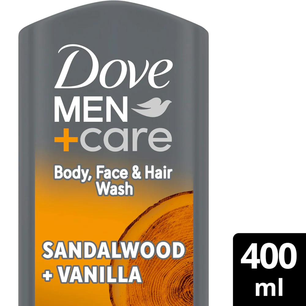Dove Men Care Sandalwood & Vanilla 3-In-1 Hair, Face & Body Wash 400ml - Image 2
