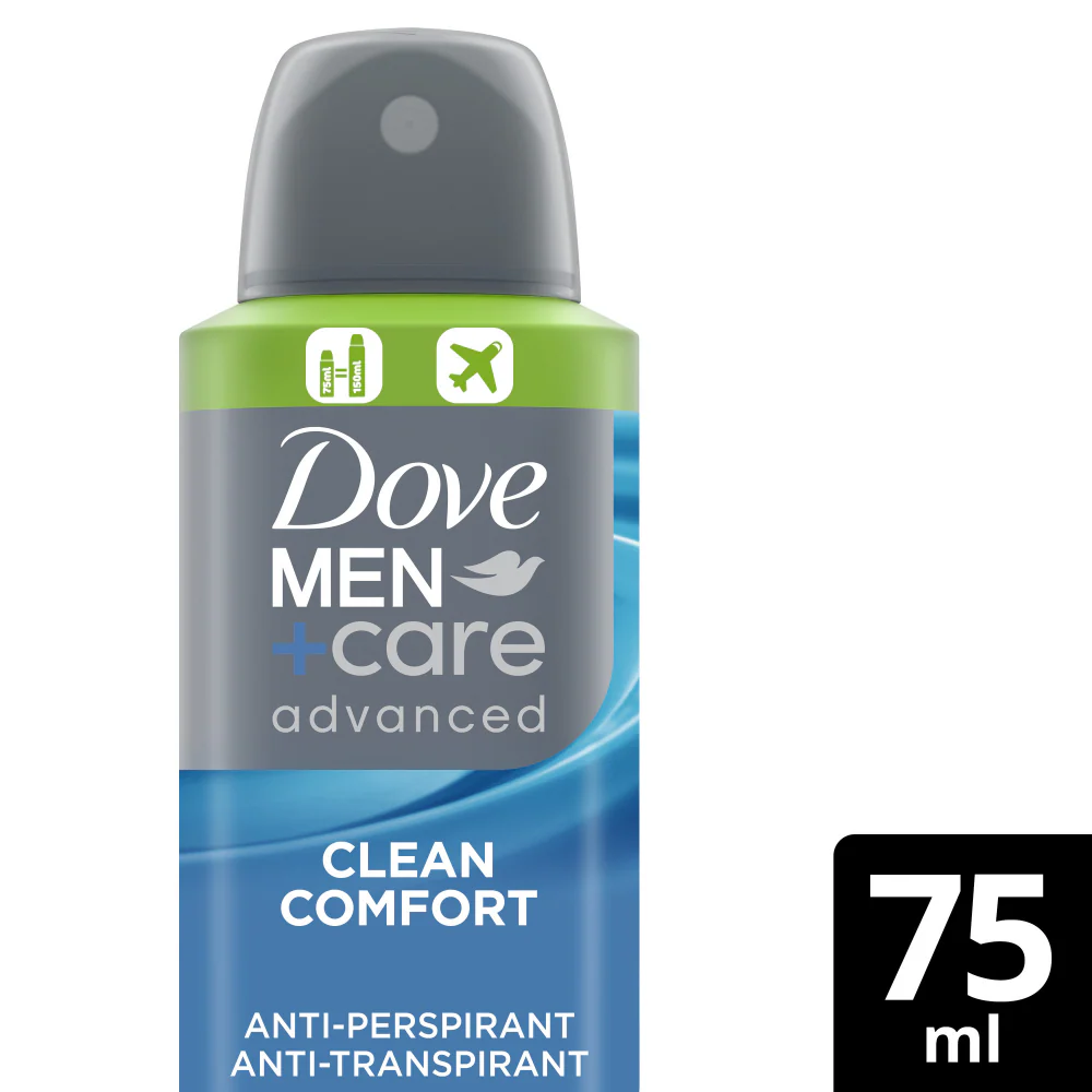 Dove Men+Care Advanced 72h Clean Comfort Anti-Perspirant Deodorant Spray 75ml - Image 2