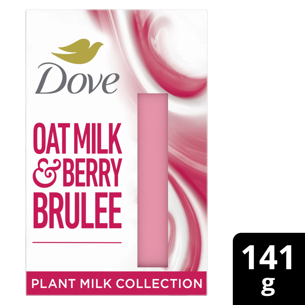 Dove Oat Milk & Berry Brulee Plant Milk Cleansing Bar 141g - Image 2