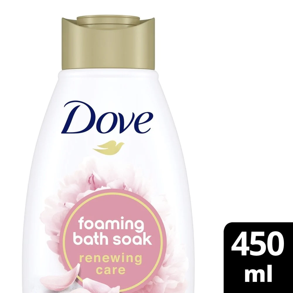Dove Renewing Care Foaming Bath Soak Peony & Rose 450ml - Image 2
