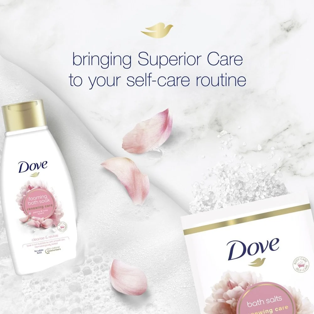 Dove Renewing Care Foaming Bath Soak Peony & Rose 450ml - Image 4