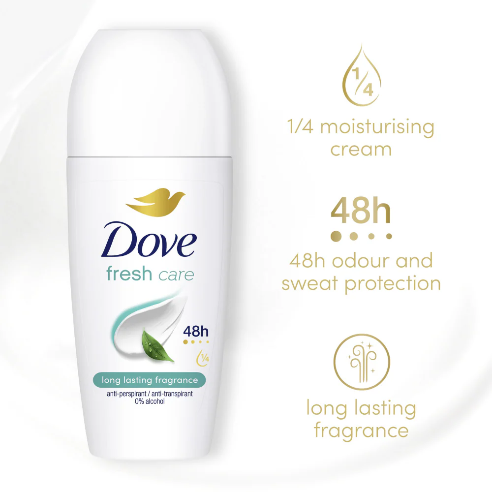 Dove Women Fresh Care 48h Anti-Perspirant Deodorant Roll-On 50ml - Image 3