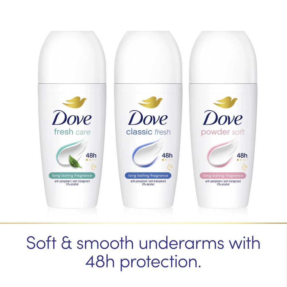 Dove Women Fresh Care 48h Anti-Perspirant Deodorant Roll-On 50ml - Image 4