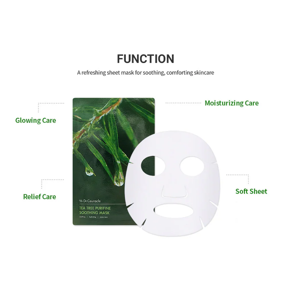 Dr. Ceuracle Tea Tree Purifine Soothing Sheet Mask 10 x 23ml - Image 4