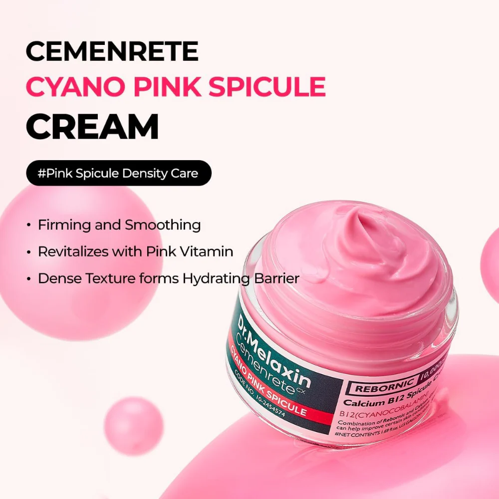 Dr. Melaxin Cemenrete Cyano Pink Spicule Calcium B12 Cream 50ml - Image 3
