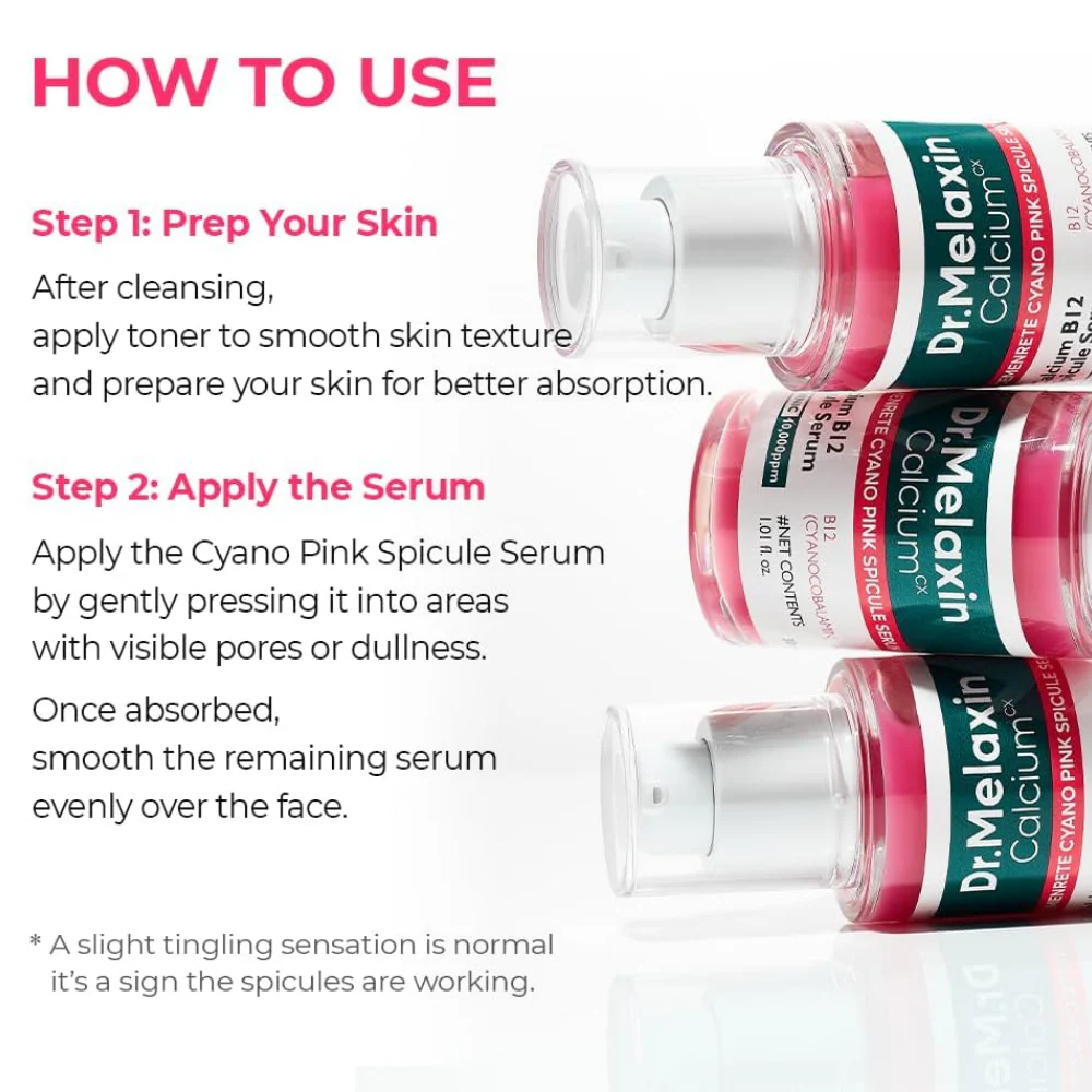 Dr. Melaxin Cemenrete Cyano Pink Spicule Calcium B12 Serum 30ml - Image 9
