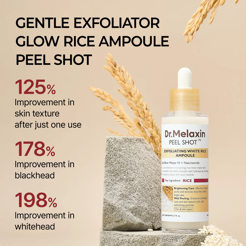 Dr. Melaxin Peel Shot Exfoliating White Rice Ampoule 80ml - Image 2