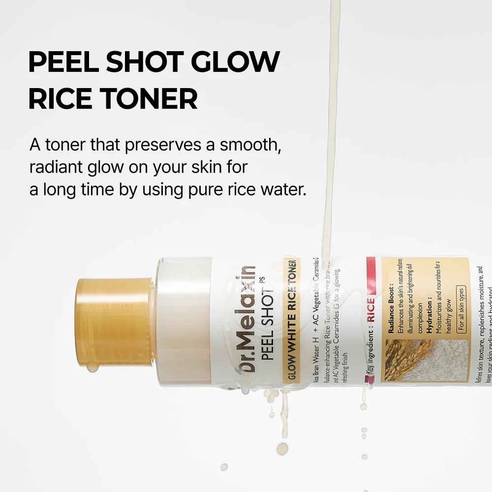 Dr. Melaxin Peel Shot Glow White Rice Toner 200ml - Image 2