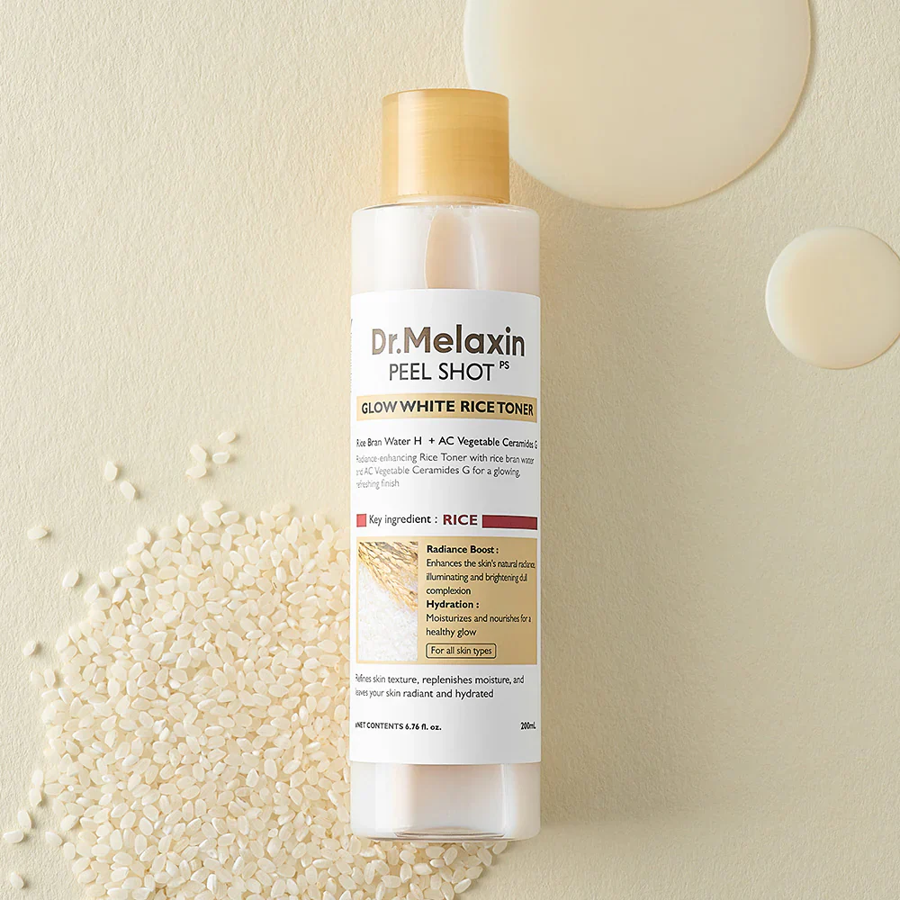 Dr. Melaxin Peel Shot Glow White Rice Toner 200ml - Image 5
