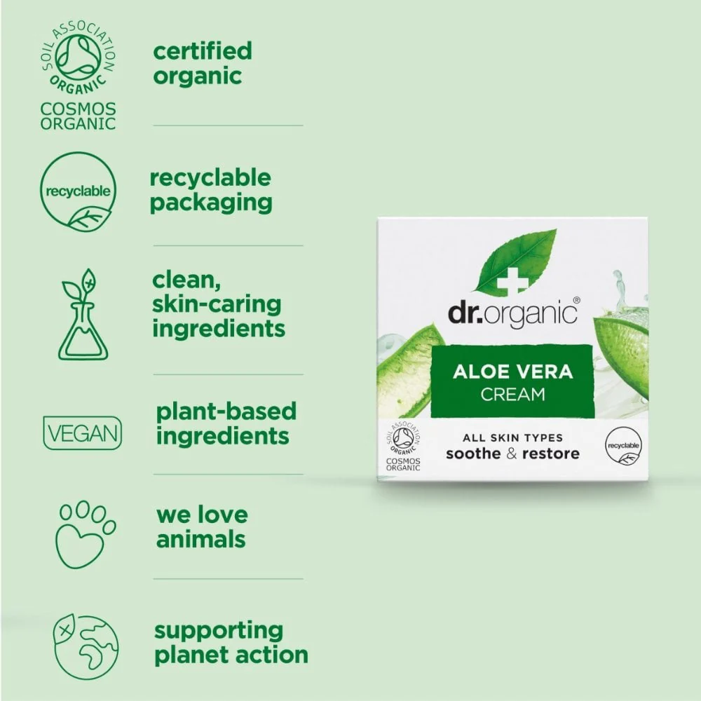 Dr. Organic Aloe Vera Cream 50ml - Image 3