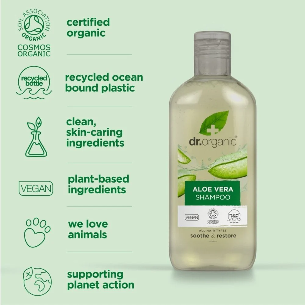Dr. Organic Aloe Vera Shampoo & Conditioner Twin 2 x 265ml - Image 2