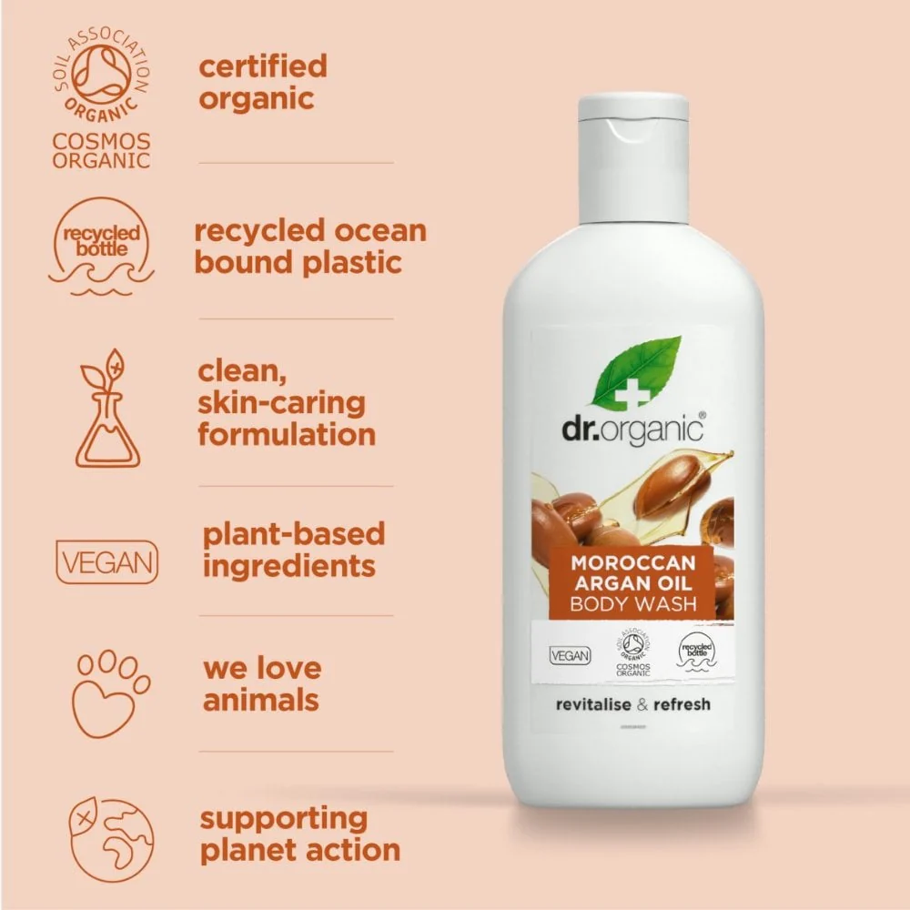 Dr. Organic Moroccan Argan Oil Body Wash Skin 250ml - Image 3