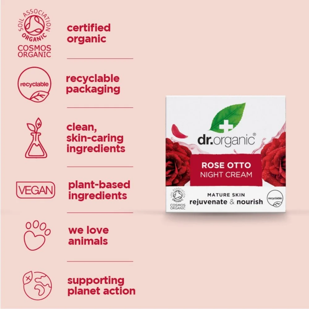Dr. Organic Rose Otto Night Cream 50ml - Image 3
