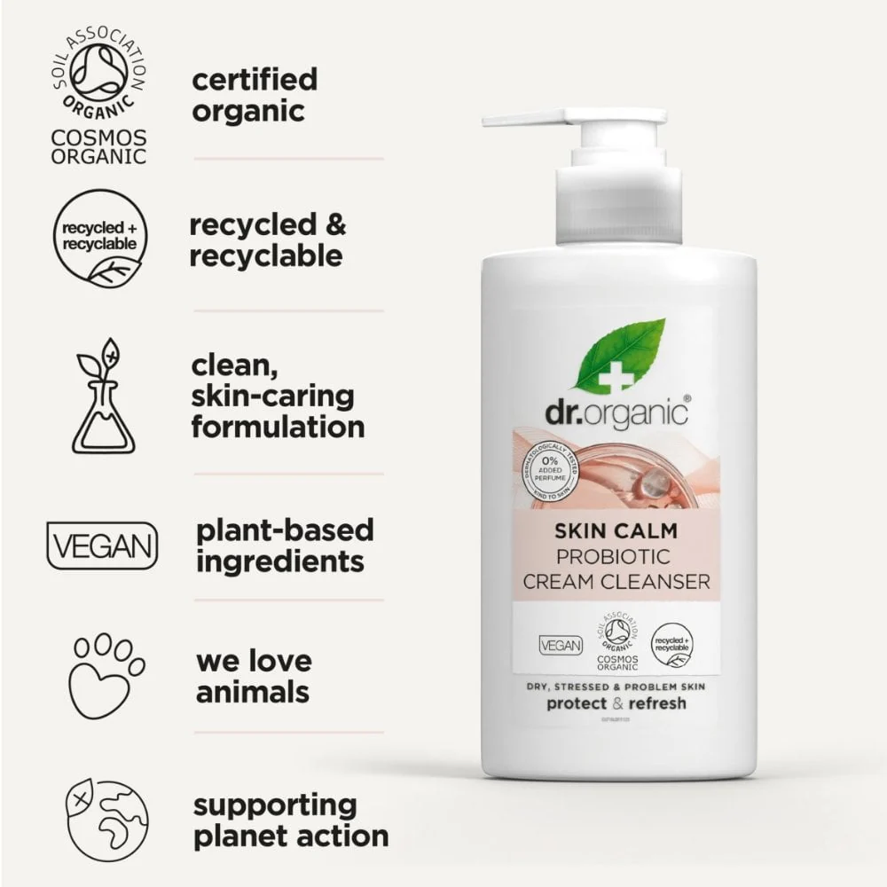 Dr. Organic Skin Calm Probiotic Cream Cleanser 150ml - Image 5