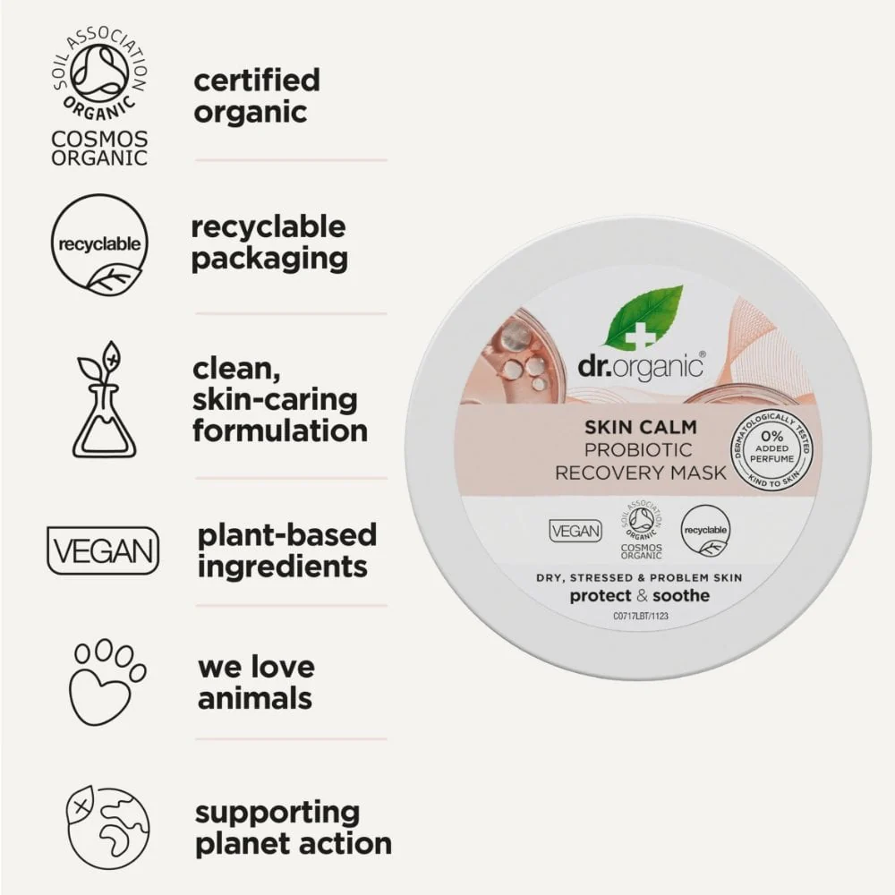 Dr. Organic Skin Calm Probiotic Recovery Mask 100ml - Image 5