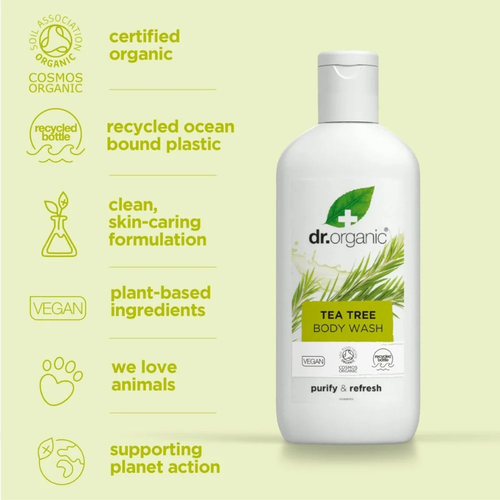 Dr. Organic Tea Tree Body Wash 250ml - Image 3