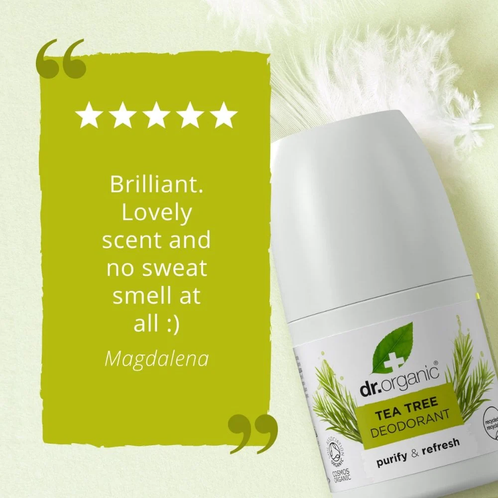 Dr. Organic Tea Tree Deodorant 50ml - Image 4