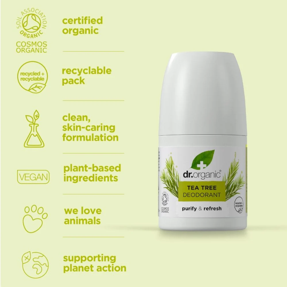 Dr. Organic Tea Tree Deodorant 50ml - Image 5