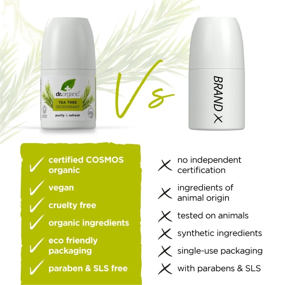 Dr. Organic Tea Tree Deodorant 50ml - Image 6