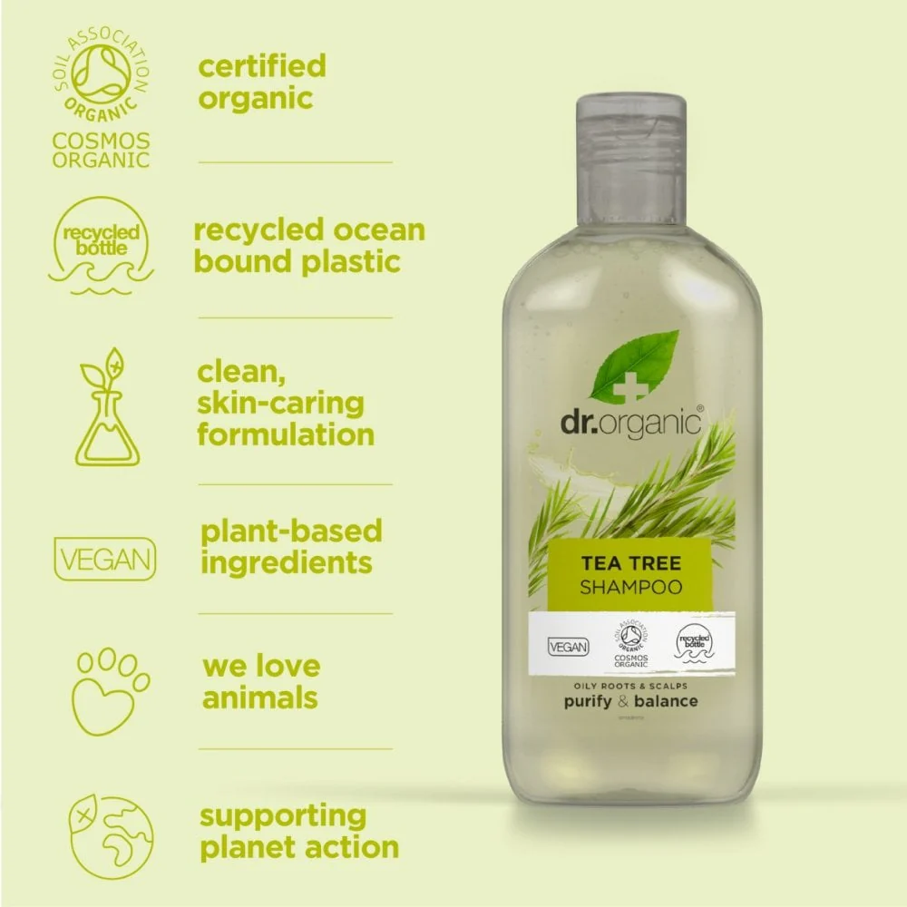 Dr. Organic Tea Tree Shampoo 265ml - Image 3