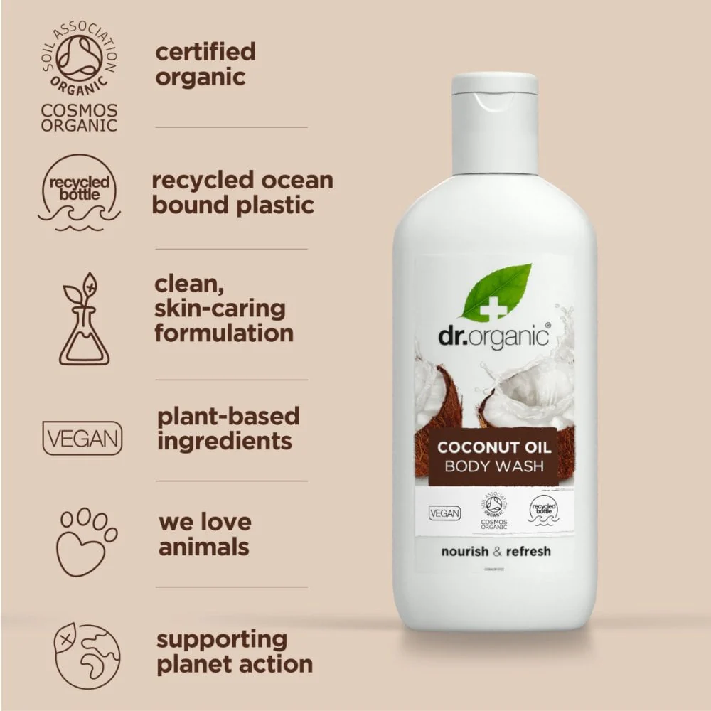 Dr. Organic Virgin Coconut Oil Body Wash 250ml - Image 3