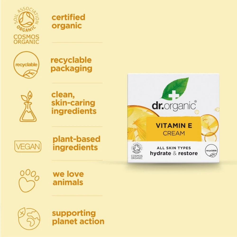 Dr. Organic Vitamin E Cream 50ml - Image 3