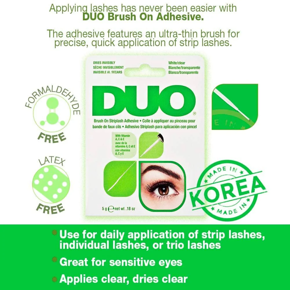 Duo Eyelash Glue Brush On Striplash Adhesive White/Clear 5g - Image 2