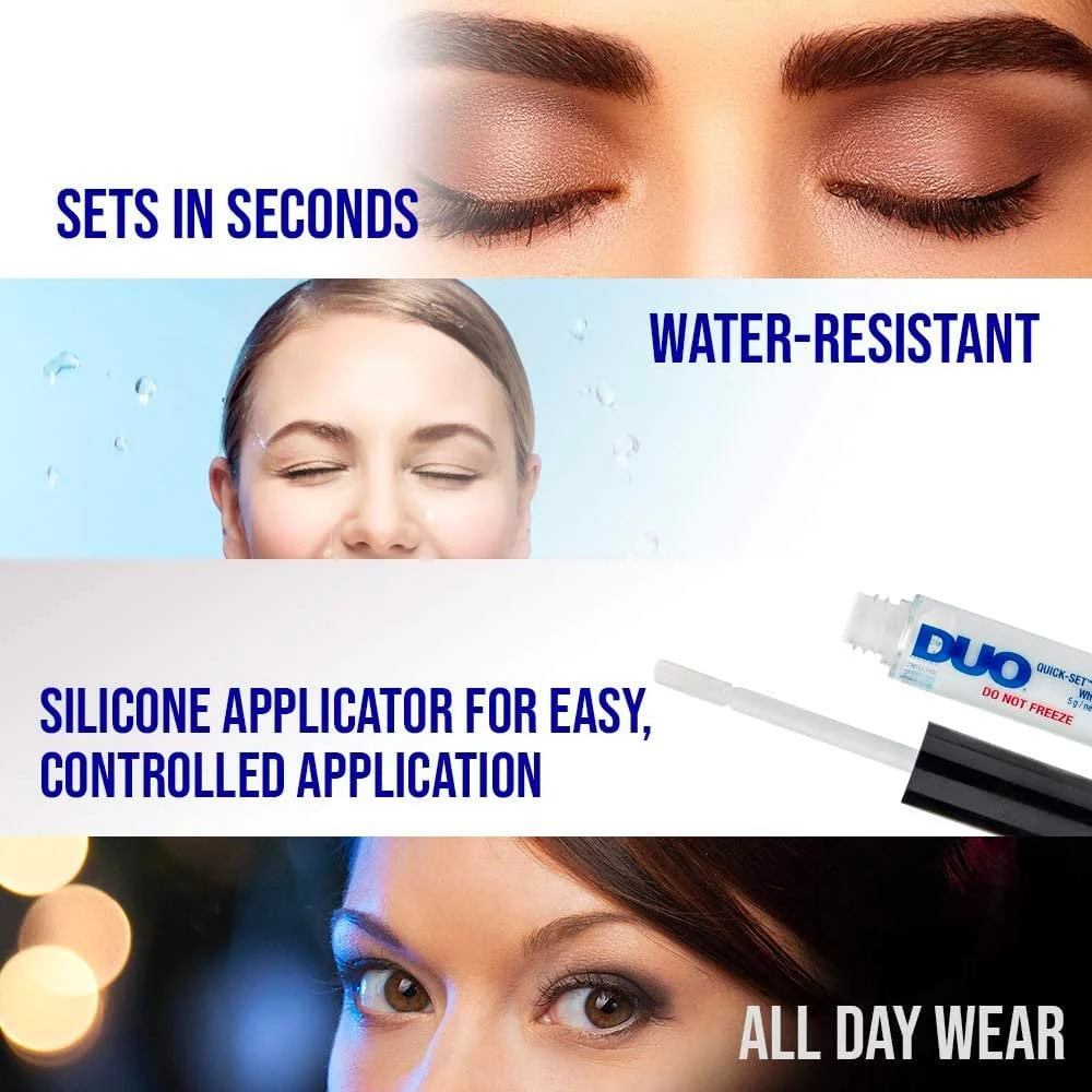 Duo Eyelash Glue Quick-Set Striplash Adhesive Formaldehyde & Latex-Free White/Clear 5g - Image 5