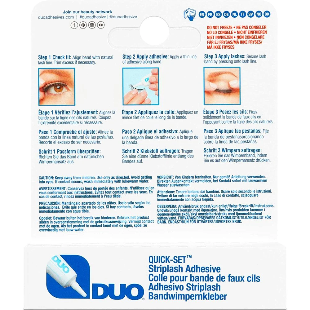 Duo Eyelash Glue Quick-Set Striplash Adhesive White/Clear 7g - Image 4