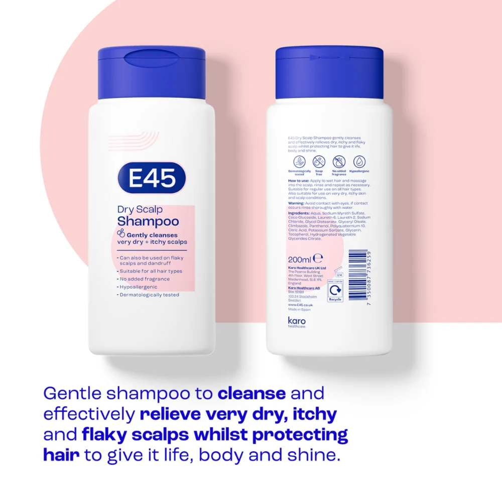E45 Anti-Dandruff Dry Scalp Shampoo 200ml - Image 2