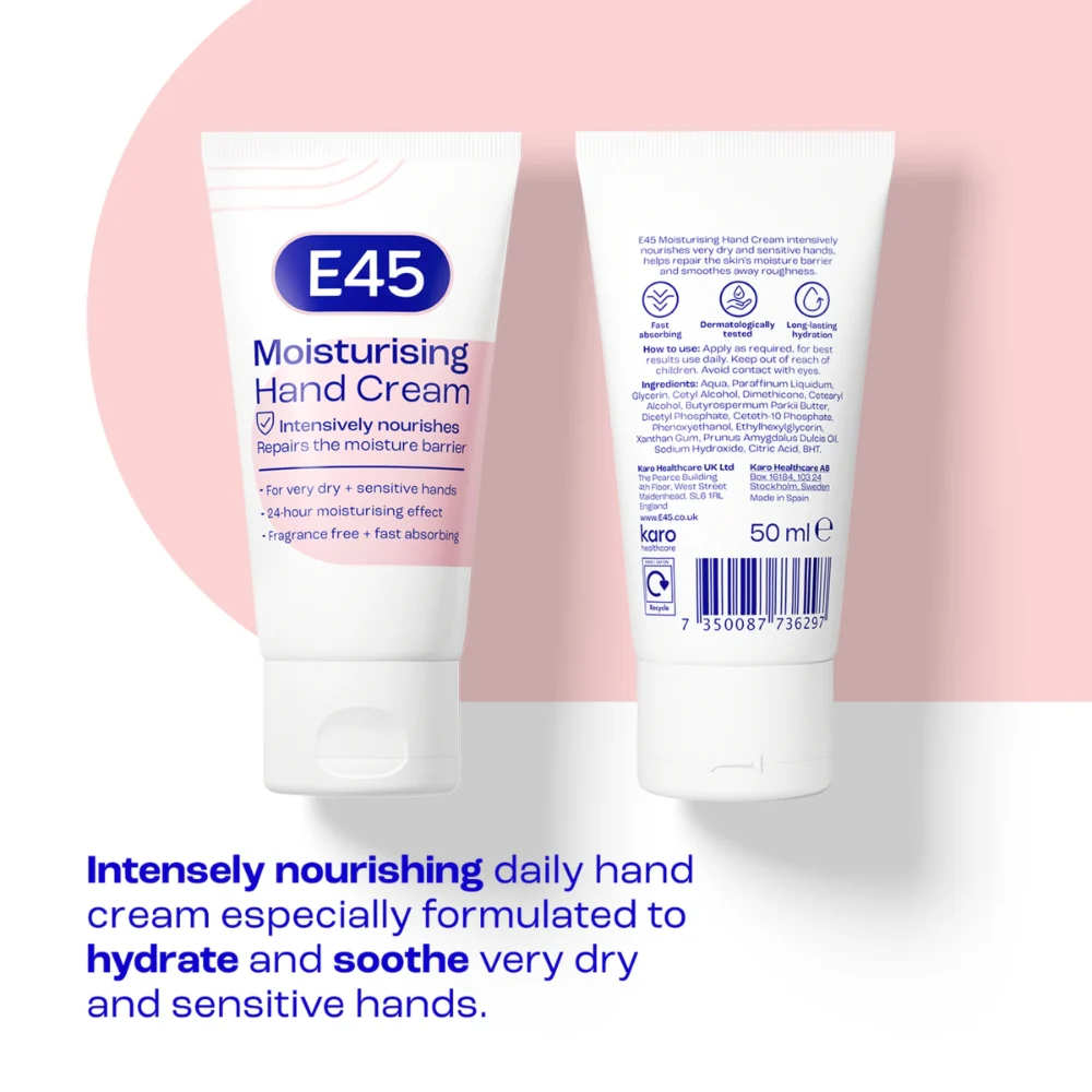 E45 Daily Moisturising Hand Cream 50g - Image 2