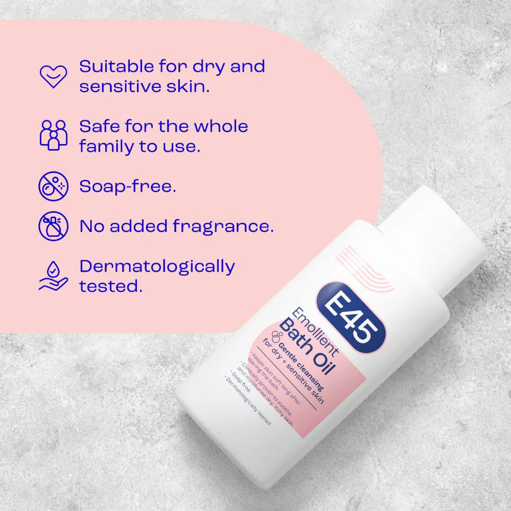 E45 Emollient Bath Oil 500ml - Image 3