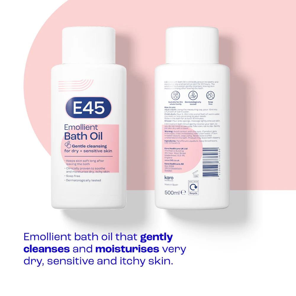 E45 Emollient Bath Oil 500ml - Image 6