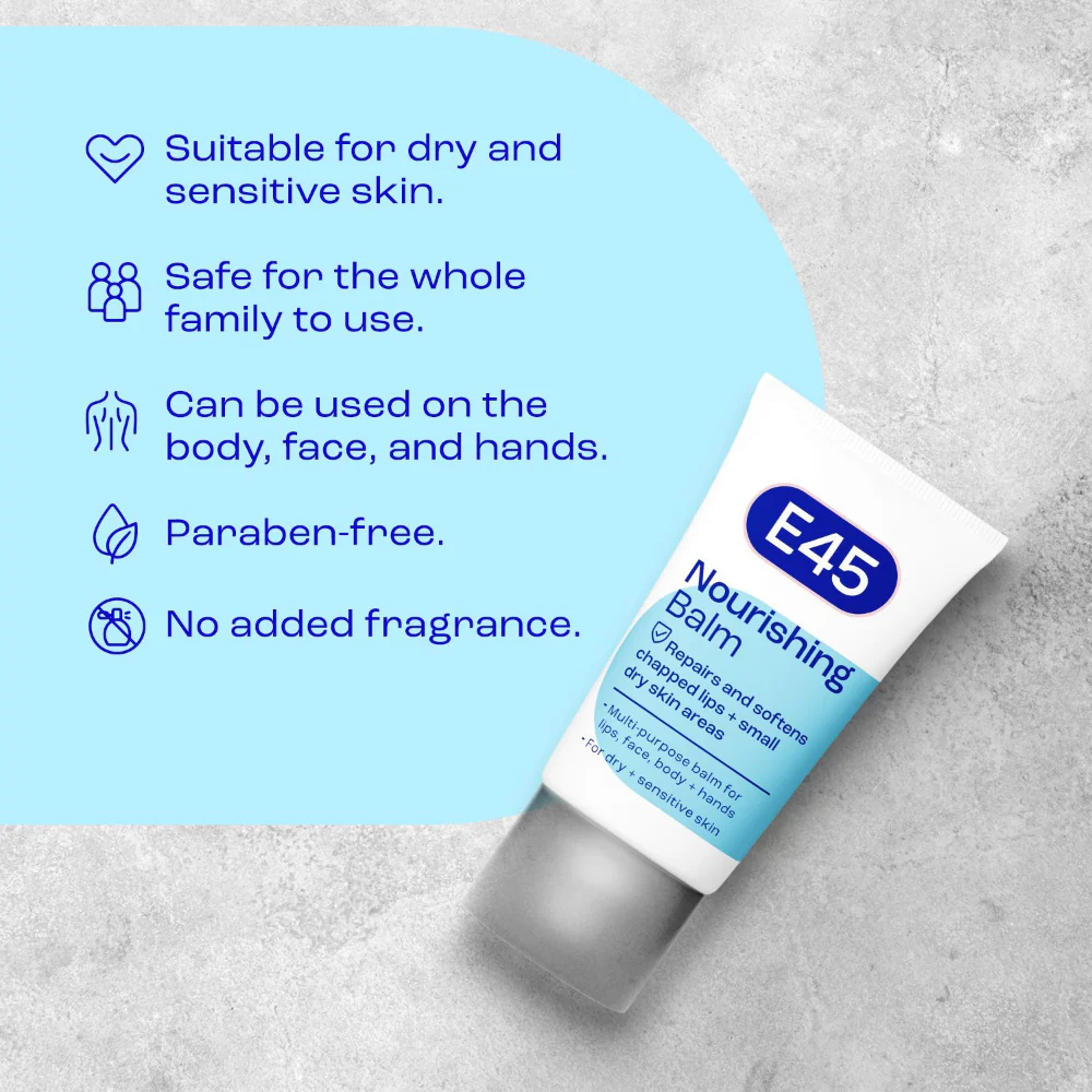 E45 Lips & Dry Skin Multi-Purpose Nourishing Balm 30ml - Image 3