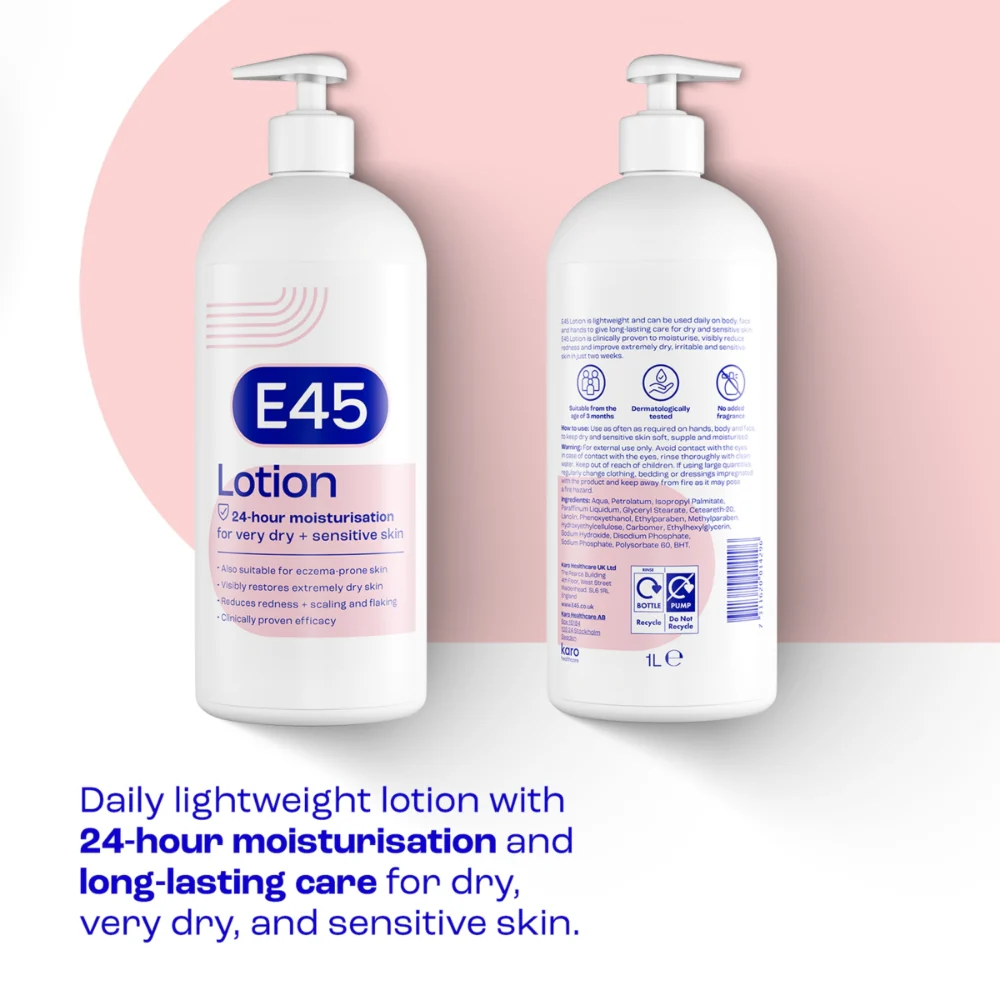 E45 Moisturiser Body Lotion 1000ml - Image 2