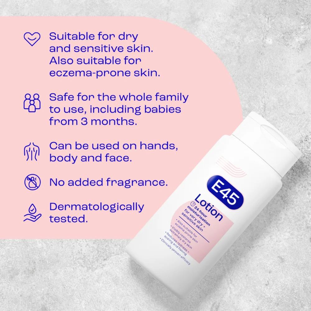 E45 Moisturiser Body Lotion 200ml - Image 5