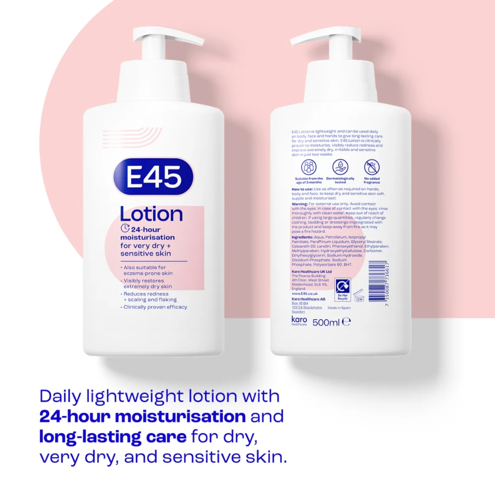 E45 Moisturiser Body Lotion 500ml - Image 2