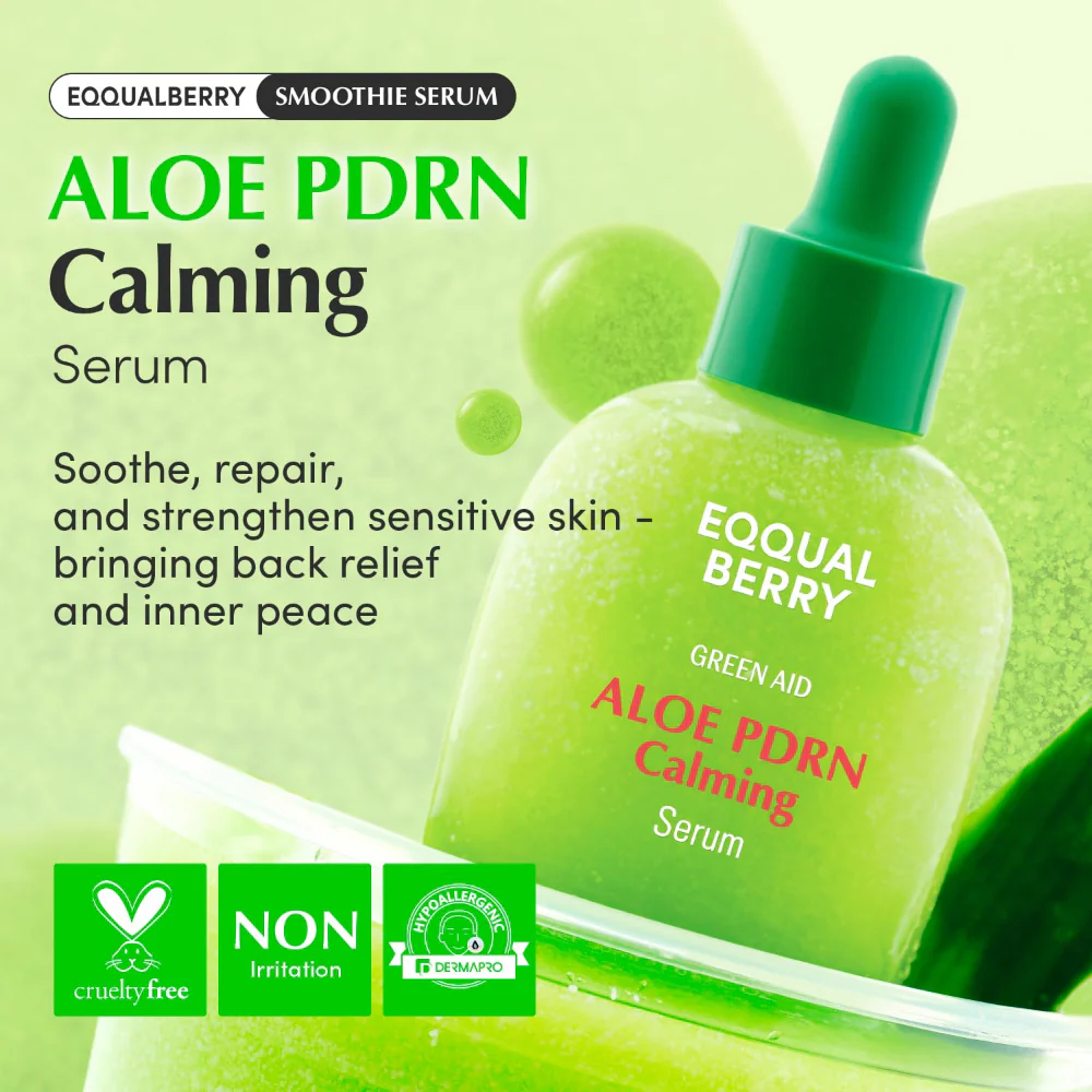 Eqqualberry Green Aid Aloe PDRN Calming Serum 30ml - Image 2