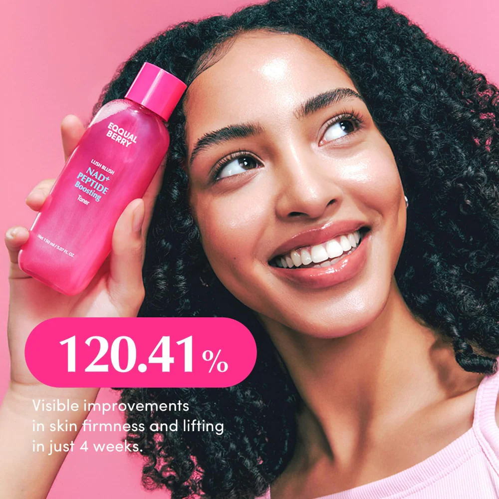 Eqqualberry Lush Blush NAD+ Peptide Boosting Toner 150ml - Image 4