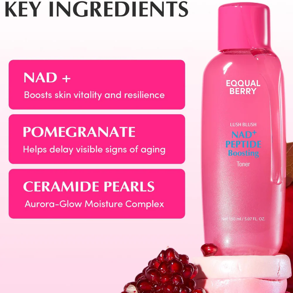 Eqqualberry Lush Blush NAD+ Peptide Boosting Toner 150ml - Image 5