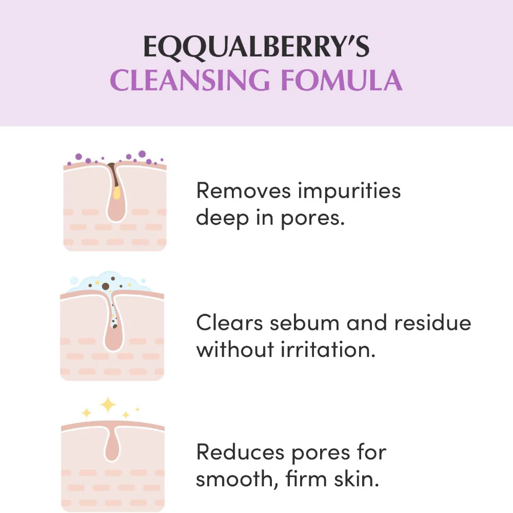 Eqqualberry Pore Fit Purple Rice Pore Purifying Pack Cleanser 130ml - Image 3