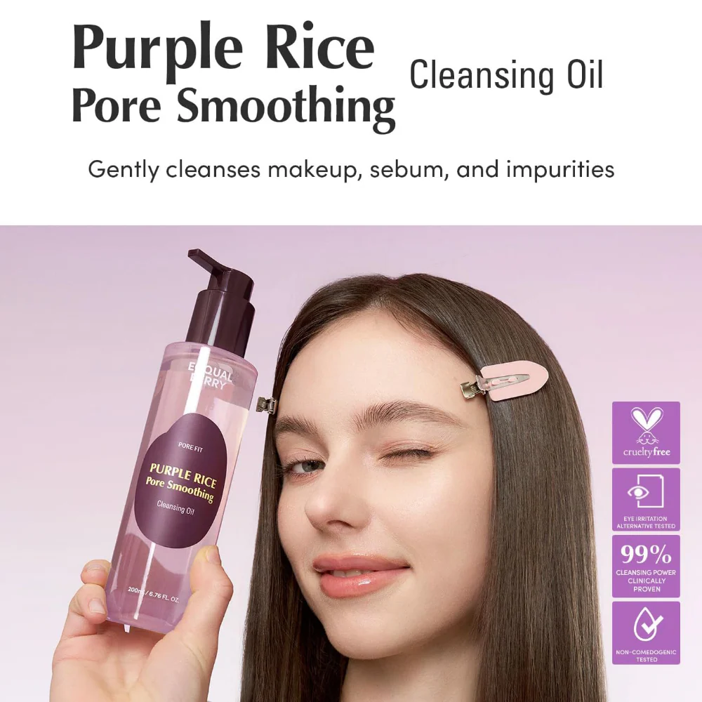 Eqqualberry Pore Fit Purple Rice Pore Smoothing Cleansing Oil 200ml - Image 2