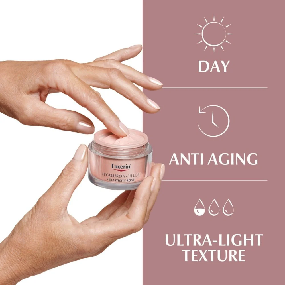 Eucerin Anti-Age Hyaluron-Filler & Elasticity Day Cream Rose SPF30 50ml - Image 4