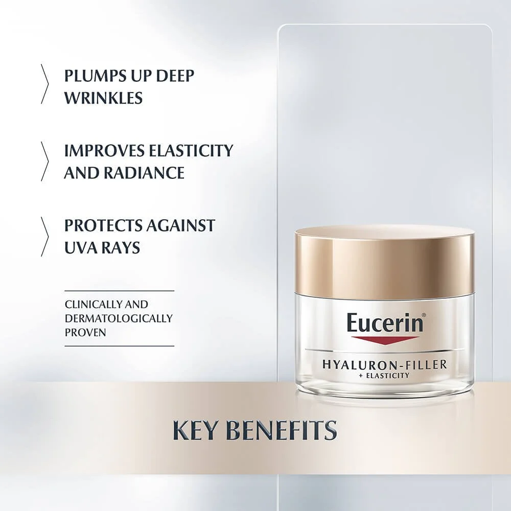 Eucerin Anti-Age Hyaluron Filler & Elasticity Day Cream SPF15 50ml - Image 6
