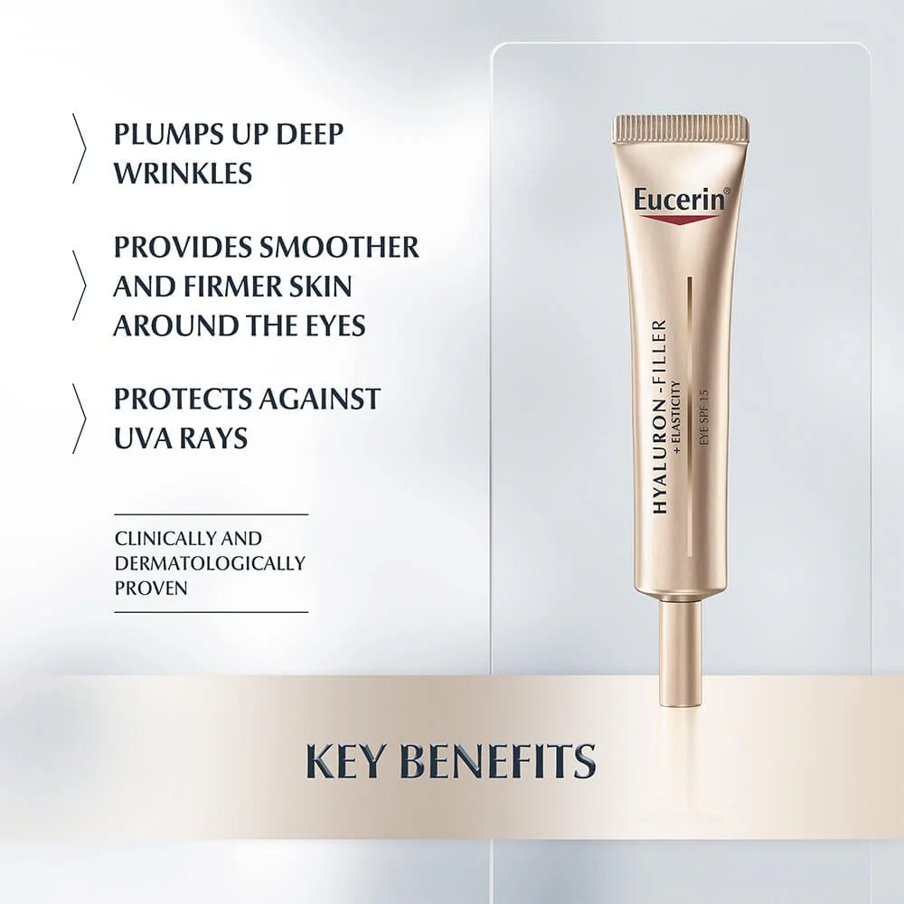 Eucerin Anti-Age Hyaluron Filler + Elasticity Eye Cream SPF20 15ml - Image 4
