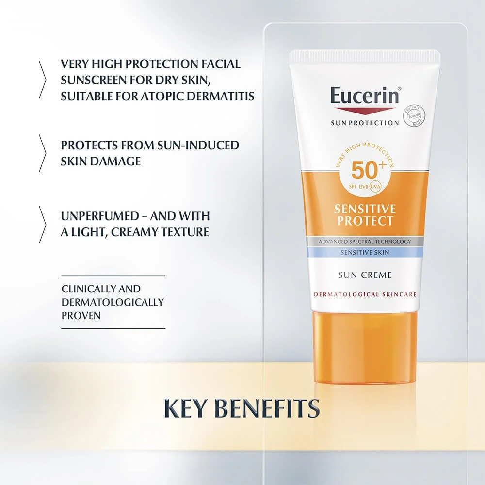 Eucerin Sensitive Protect Face Sun Cream SPF50+ 50ml - Image 4