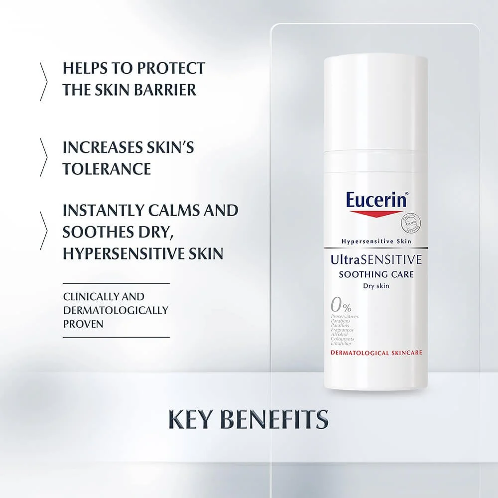 Eucerin UltraSensitive Soothing Care Cream Dry Skin 50ml - Image 5