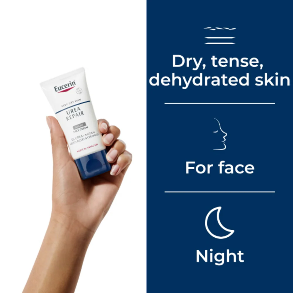 Eucerin Urea Repair 5% Urea Rich Replenishing Night Face Cream 50ml - Image 4